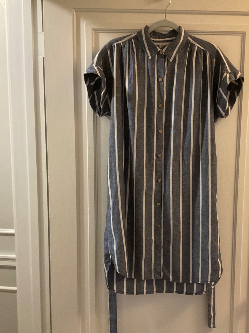 Faherty Blue and White Striped Shirt Dress size small